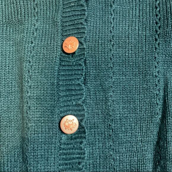 Bryn Connelly Size Small Green Cardigan Knit Sweater, Perfect for the Holidays - Picture 4 of 6